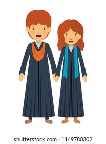 couple graduates avatars characters