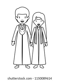 couple graduates avatars characters