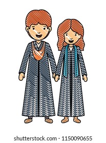 couple graduates avatars characters
