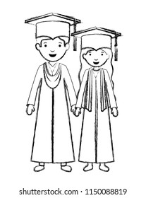 couple graduates with hats