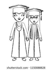 couple graduates with hats