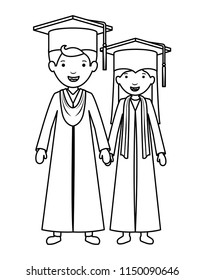 couple graduates with hats