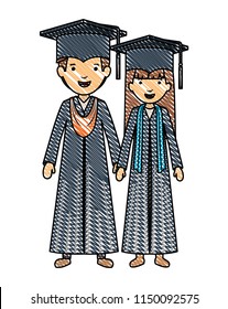 couple graduates with hats