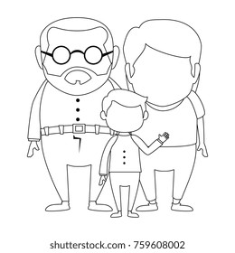 couple of grandparents with grandson avatars characters