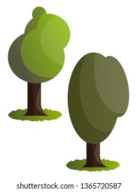 Couple of green trees vector illustration on white background