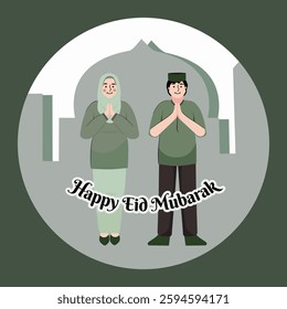 Couple greeting a Happy Eid Mubarak