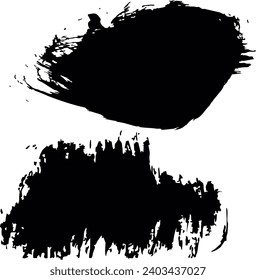 Couple of grunge background for text. Black vector brush strokes. Smear of ink paint on a white background. For banner and postcard design.