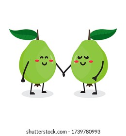 fruta de guayaba lindo personaje mascota diseño vectorial
