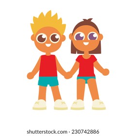couple guy and girl, cartoon flat style isolated vector illustration.