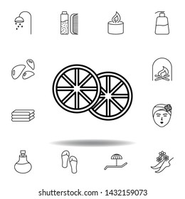 couple of half oranges outline icon. Detailed set of spa and relax illustrations icon. Can be used for web, logo, mobile app, UI, UX