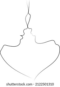 couple hand draw kiss modern abstract minimal two hand drawing passion relationship lover emotion valentines day line art icon vector outline doodle