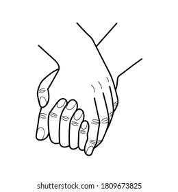 Retención de la pareja, Ilustración de arte de línea simple