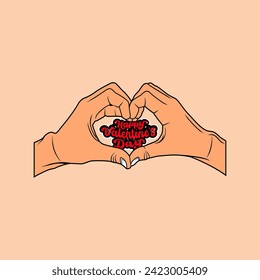 couple hands form a love carrying a vector valentines day greeting card