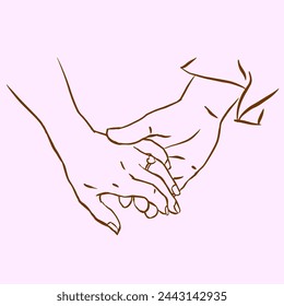Couple hands vector for illustration, decoration, card