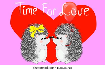 Couple of happy loving hedgehogs.