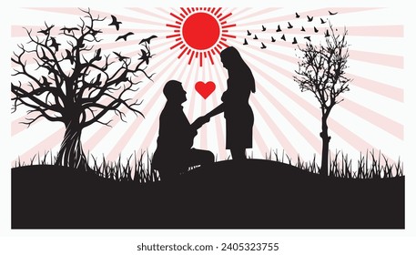 COUPLE HAPPY ROMANTIC MOMENT IN DAY,WORLD PROPOSAL DAY,,VALENTINE'S DAY,COUPLE ROMANTIC VACATION IN MORNING, COUPLES CELIBRITY MOMENT.