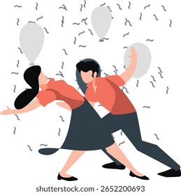 O casal terminou sua dança graciosamente, sorrindo e recuperando o fôlego enquanto se aquece nos aplausos e alegria de sua performance juntos.
