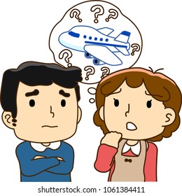 Couple have questions about airplane