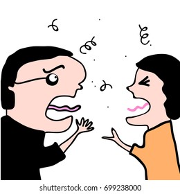 couple having an argument, funny cartoon vector eps.10