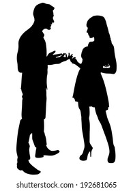 Couple Having A Conversation, Vector 