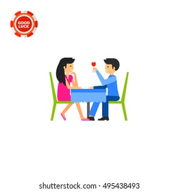 Couple Having Dinner Icon
