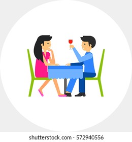 Couple Having Dinner Icon