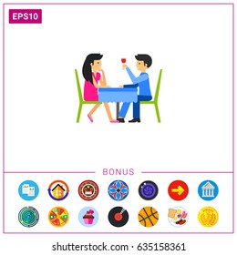 Couple Having Dinner Icon