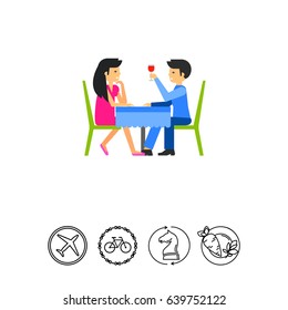 Couple Having Dinner Icon