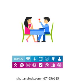 Couple Having Dinner Icon