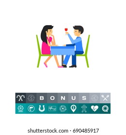 Couple Having Dinner Icon
