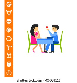 Couple Having Dinner Icon