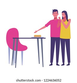 Couple having fun cartoons