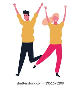 Couple having fun and dancing