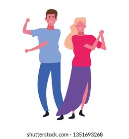 Couple having fun and dancing
