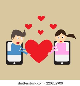a Couple Having an Online Romance