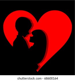 pareja en el corazón