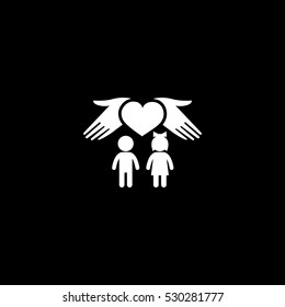 couple heart icon, isolated, white background