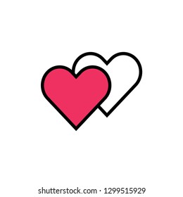 Couple heart icon vector