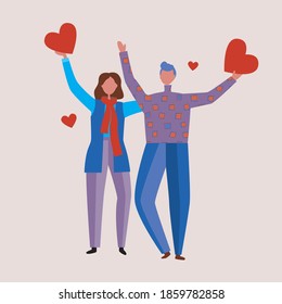 Couple Heart Isolated Flat Vector Stock Stock Vector Royalty Free Shutterstock