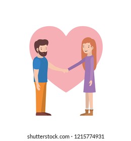 couple with heart love avatar character