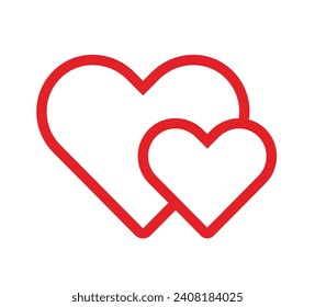 ilustración vectorial de símbolo de corazón par
