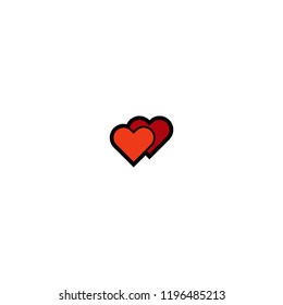 Couple heart vector flat isolated icon