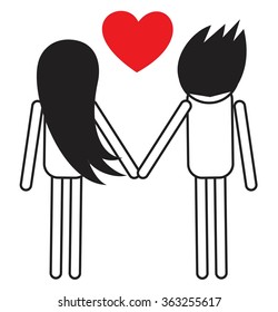 couple with hearts