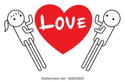 couple with hearts