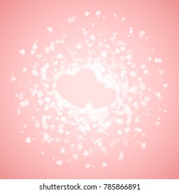 Couple of hearts lined with confetti. Valentine's day card. Vector illustration 
