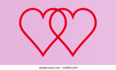 A couple of hearts linked by love