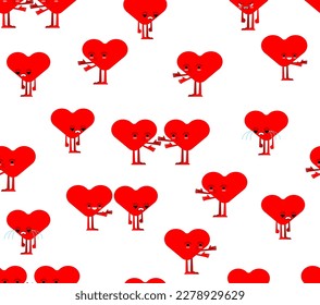 Couple hearts pattern seamless  Love   hate background