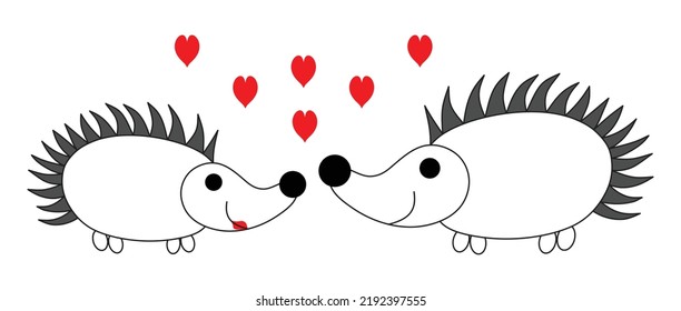 A couple of 
hedgehogs in love