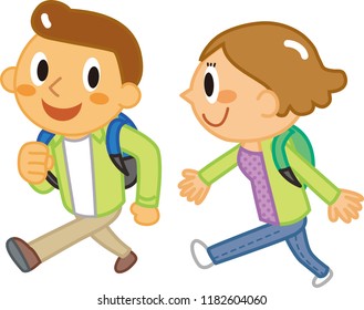 couple hiking vacation