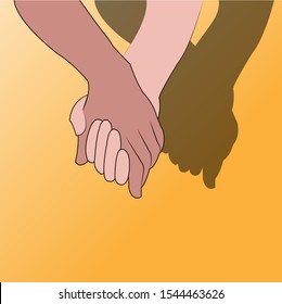 Couple hold hands lover vector illustration